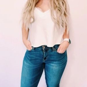 NWT SHEIN SBetro Lace Cropped Cami White Small